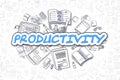 Productivity - Cartoon Blue Text. Business Concept.