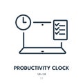 Productivity Clock Icon. Efficiency, Time, Performance. Editable Stroke. Vector Icon Royalty Free Stock Photo