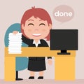 Productive business woman vector