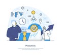 Productivity, effective work planning, workflow organization business concept