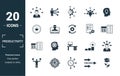 Productivity icon set. Include creative elements skill, time management, coffee break, work plan, daily tasks icons. Can be used