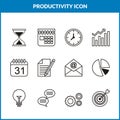 Productivity Icon set Related Vector Line Icons