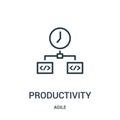 productivity icon vector from agile collection. Thin line productivity outline icon vector illustration Royalty Free Stock Photo