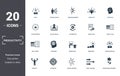 Productivity icons set collection. Includes simple elements such as Skill, Career Choice, Time Management, Creativity, Potential,