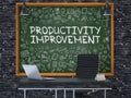 Productivity Improvement - Hand Drawn on Green Chalkboard. 3D.