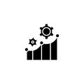 Productivity indicators black icon concept. Productivity indicators flat vector symbol, sign, illustration. Royalty Free Stock Photo