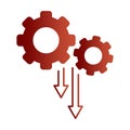 Productivity loss icon. Performance decrease Vector. Failure process symbol. Professional system error graphic. Royalty Free Stock Photo