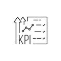 productivity metrics like thin line kpi black icon