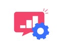 Productivity performance icon strategy growth vector simple graphic illustration, audit data graph data with cog wheel gear,