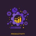 Productivity, productive capacity analytics vector