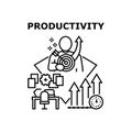 Productivity Vector Concept Black Illustration Royalty Free Stock Photo