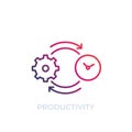 Productivity vector icon, line art