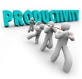 Productivity Word Pulled Lifted Workers Improve Increase Output Royalty Free Stock Photo