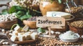 Products contain isoflavones on the table. Selective focus. Royalty Free Stock Photo