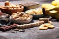 Products containing magnesium: bananas, pumpkin seeds, cashew nu