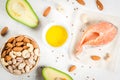 Products with healthy fats Royalty Free Stock Photo