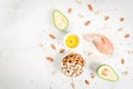 Products with healthy fats Royalty Free Stock Photo