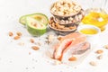 Products with healthy fats Royalty Free Stock Photo