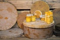 Products of livelihoods of bees. Beeswax, honeycomb, honey, pollen, propolis. Products of beekeeping.