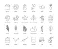 Products and plants from which sugar is made A set of line icons in vector includes images such as beets and agave, cane Royalty Free Stock Photo