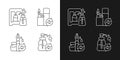 Products refill linear icons set for dark and light mode