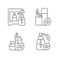 Products refill linear icons set