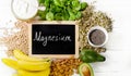 Products rich in magnesium. Royalty Free Stock Photo