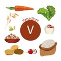 Products rich with vanadium. A set of organic organic foods with a high mineral content