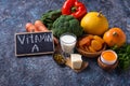 Healthy products rich in vitamin A Royalty Free Stock Photo