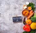 Healthy products rich in vitamin A Royalty Free Stock Photo