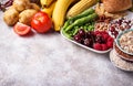 Healthy products sources of carbohydrates. Royalty Free Stock Photo