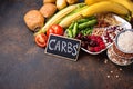 Healthy products sources of carbohydrates. Royalty Free Stock Photo