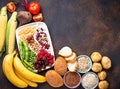 Healthy products sources of carbohydrates. Royalty Free Stock Photo