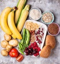 Healthy products sources of carbohydrates. Royalty Free Stock Photo