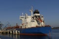 Products tanker in operations at the Oil Terminal of Lorient, France