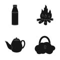 Products , Traditions and or web icon in black style.tourism, technology icons in set collection.