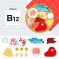 Products with vitamin B12 Royalty Free Stock Photo