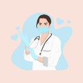 Profesional doctor wearing protective suite Royalty Free Stock Photo