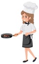 Professinal chef cartoon character on white background