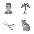 Profession, atelier and other monochrome icon in cartoon style.animal, travel icons in set collection.