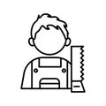 profession carpenter worker avatar line style icon