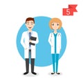 Profession characters: man and woman. Doctor. Royalty Free Stock Photo