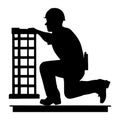 Profession of construction worker silhouette vector art work Royalty Free Stock Photo