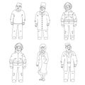 The profession of doctors, rescuers, firemen coloring pages for kids outline