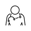 Black line icon for Profession, business and doctor