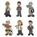 Profession Man Collection Color Illustration Royalty Free Stock Photo