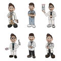 Profession Man Collection Color Illustration Royalty Free Stock Photo