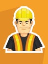 Profession Mascot Construction Worker Profile Avatar Cartoon Drawing Royalty Free Stock Photo