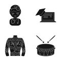 Profession, medicine, education and other web icon in black style.instrument, musical, concert icons in set collection.