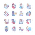 Profession - modern colorful line design style icons Royalty Free Stock Photo